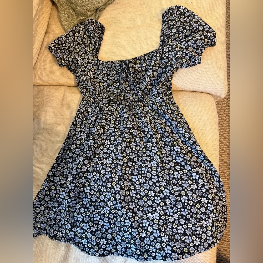 Divided Black and White Floral Dress